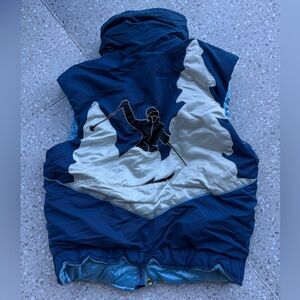 VTG Puffer Vest Ski Graphic Jacket XS / Small Vintage